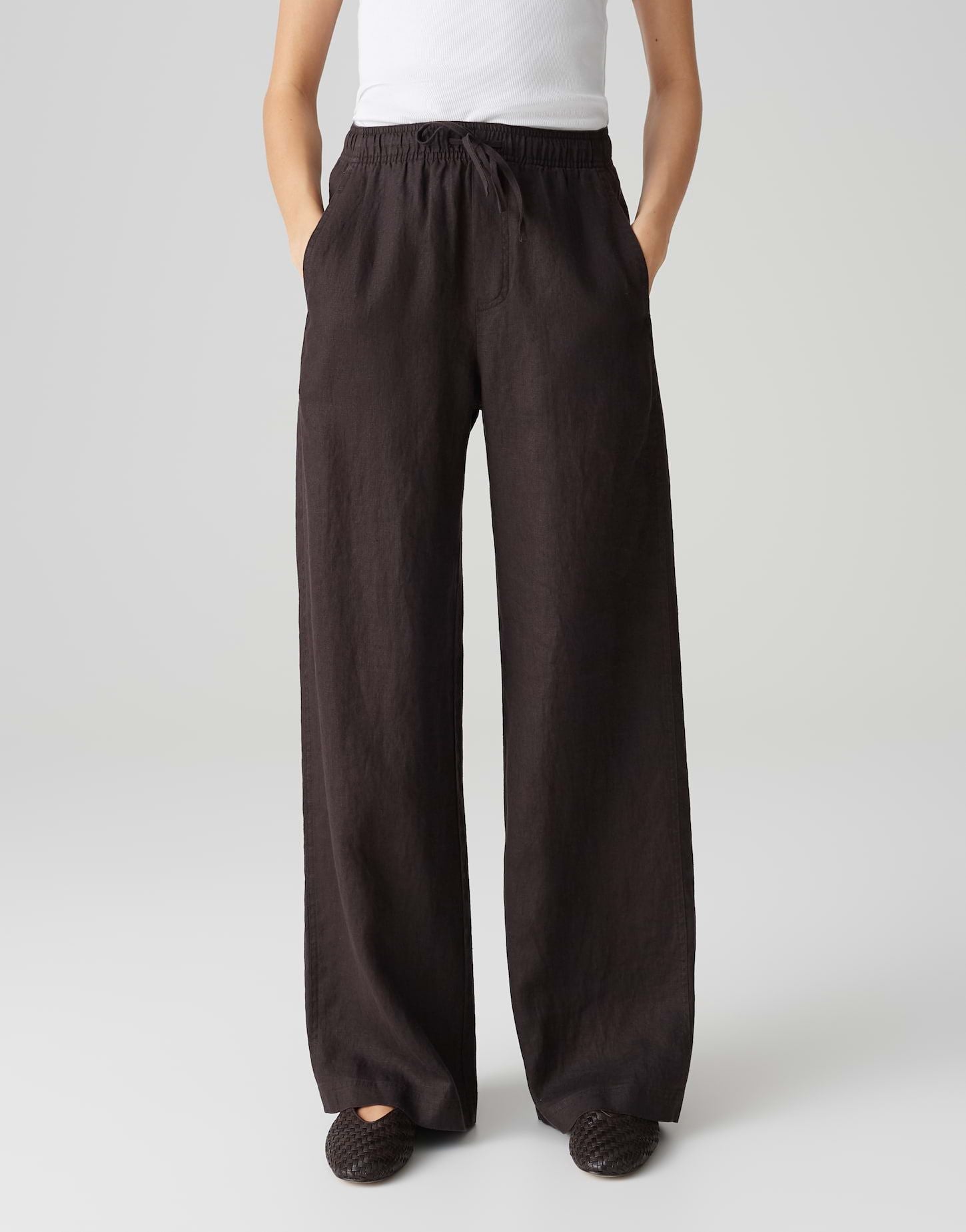 Opus Damen Leinenhose Mileni linen braun