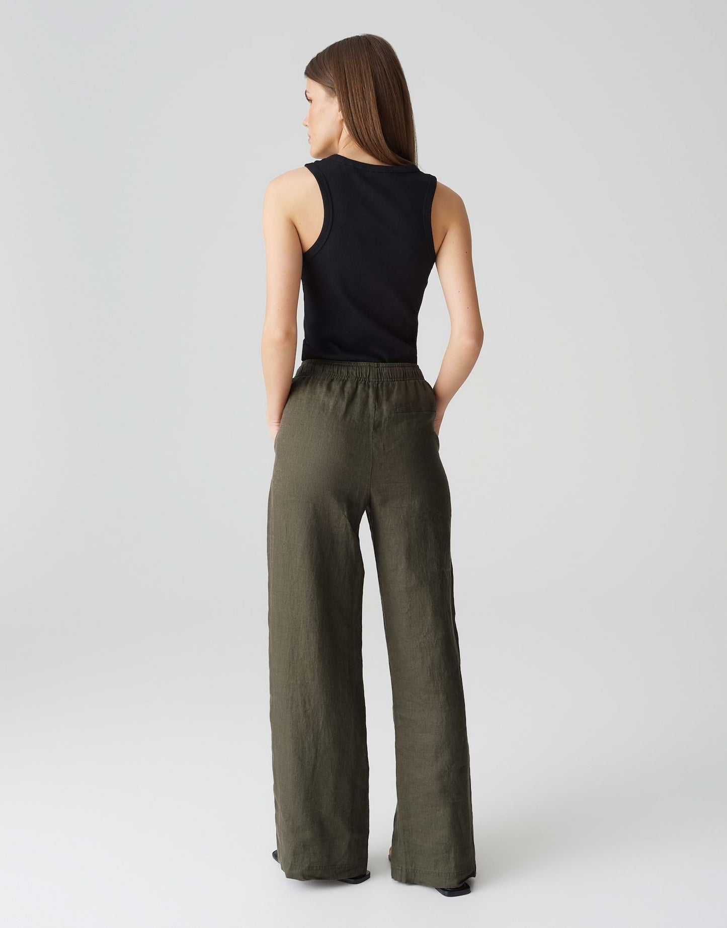 Opus Damen Hose Mileni linen grün