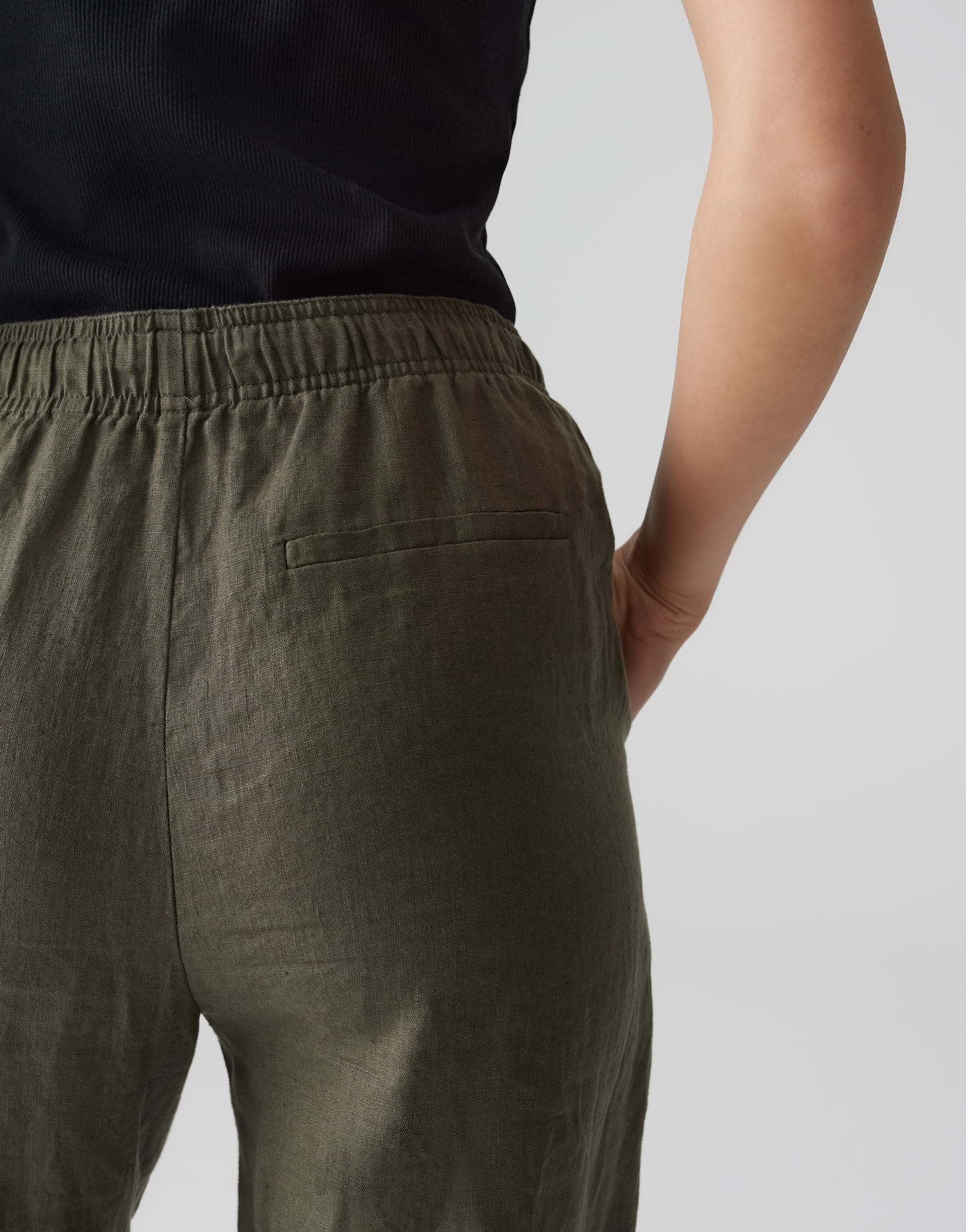 Opus Damen Hose Mileni linen grün