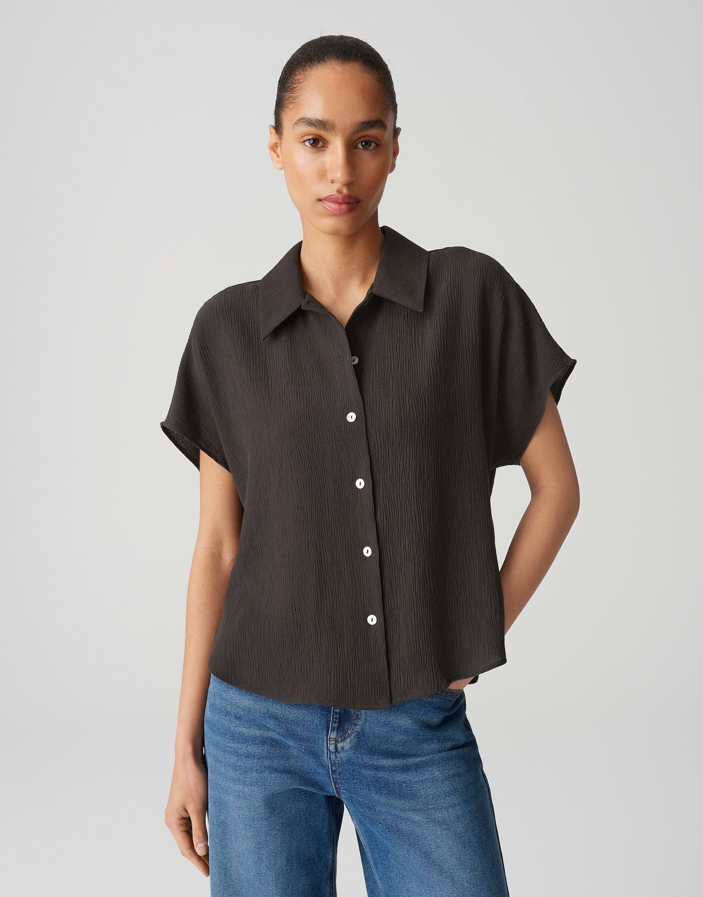 Opus Damen Hemdbluse Fasinga braun
