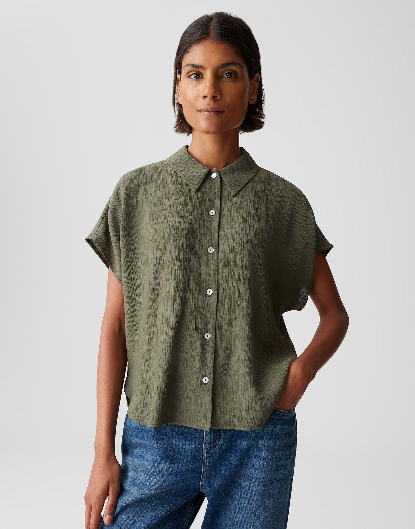Opus Damen Hemdbluse Fasinga grün