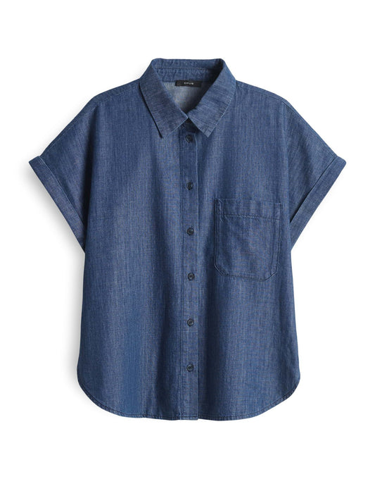 Opus Damen Jeansbluse Folmes blau