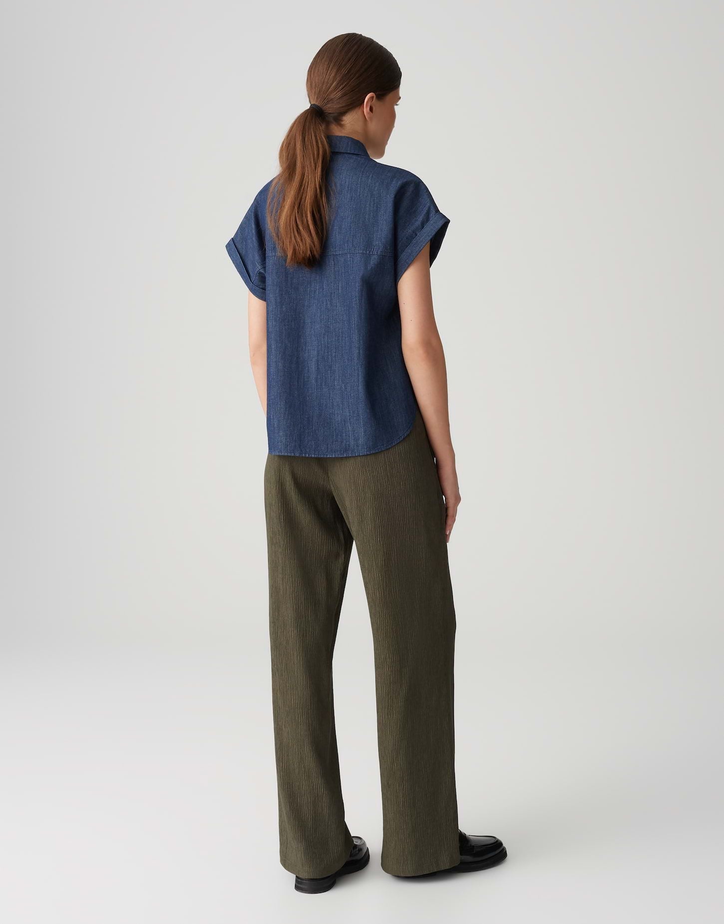 Opus Damen Jeansbluse Folmes blau
