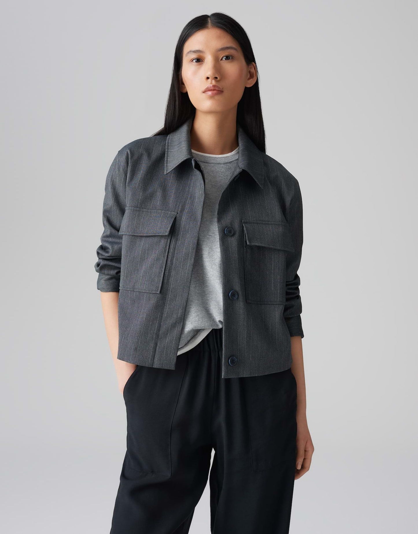Opus Damen Jacke Hydena blau