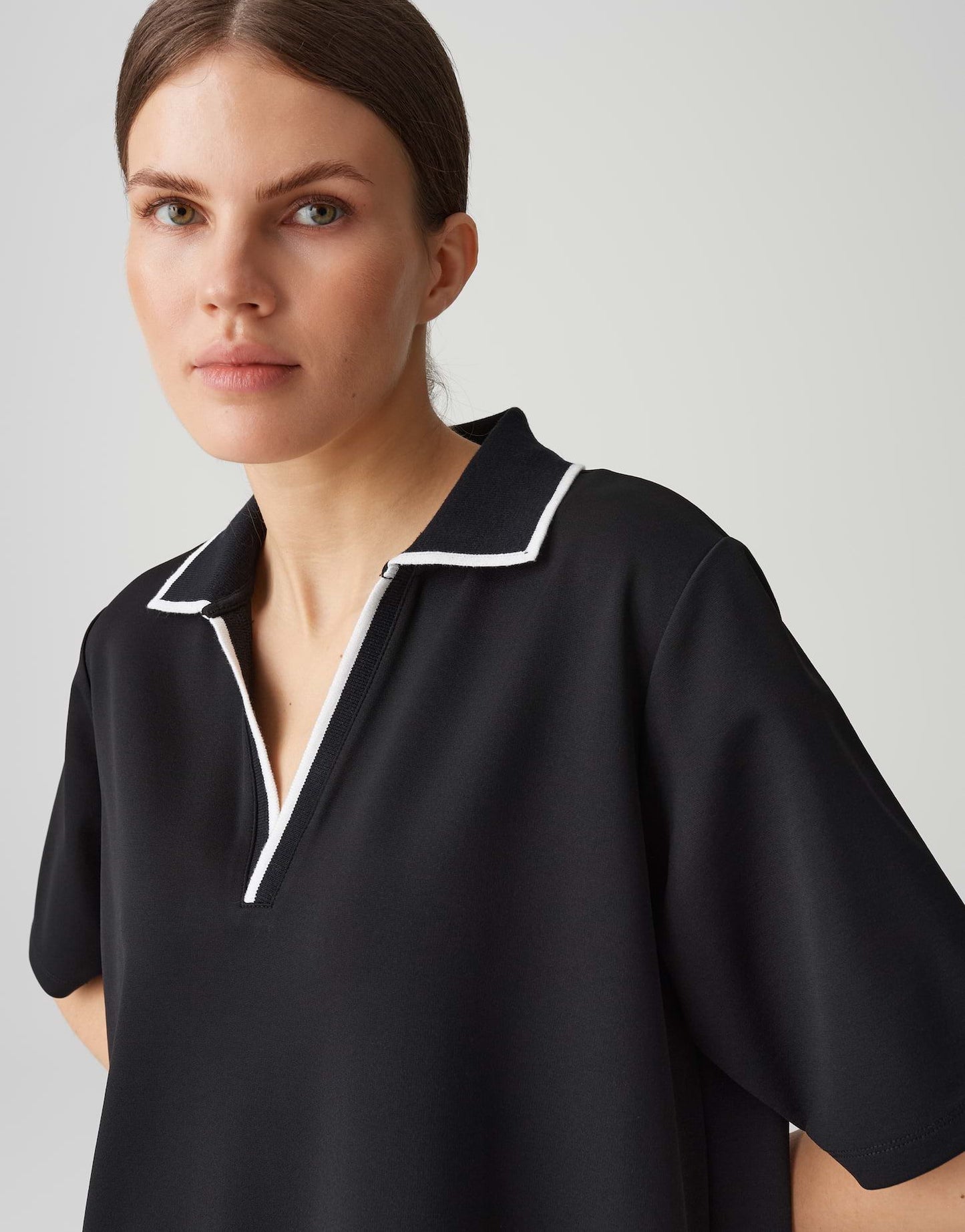 Opus Damen Polokleid Wembli schwarz