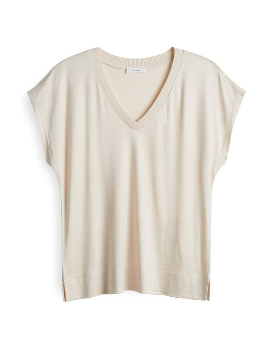 Opus Damen T-Shirt mit V-Ausschnitt Savilchen 44 beige