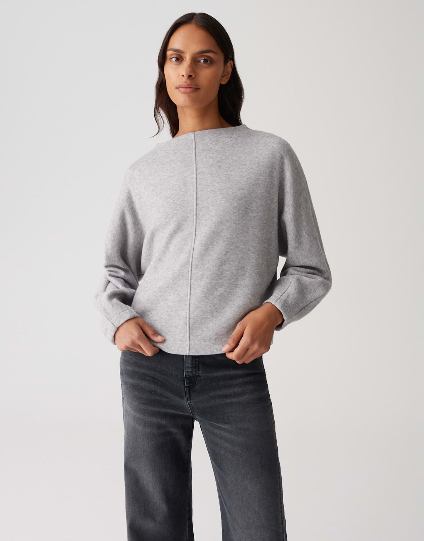Opus Damen Shirt Gonnik grau