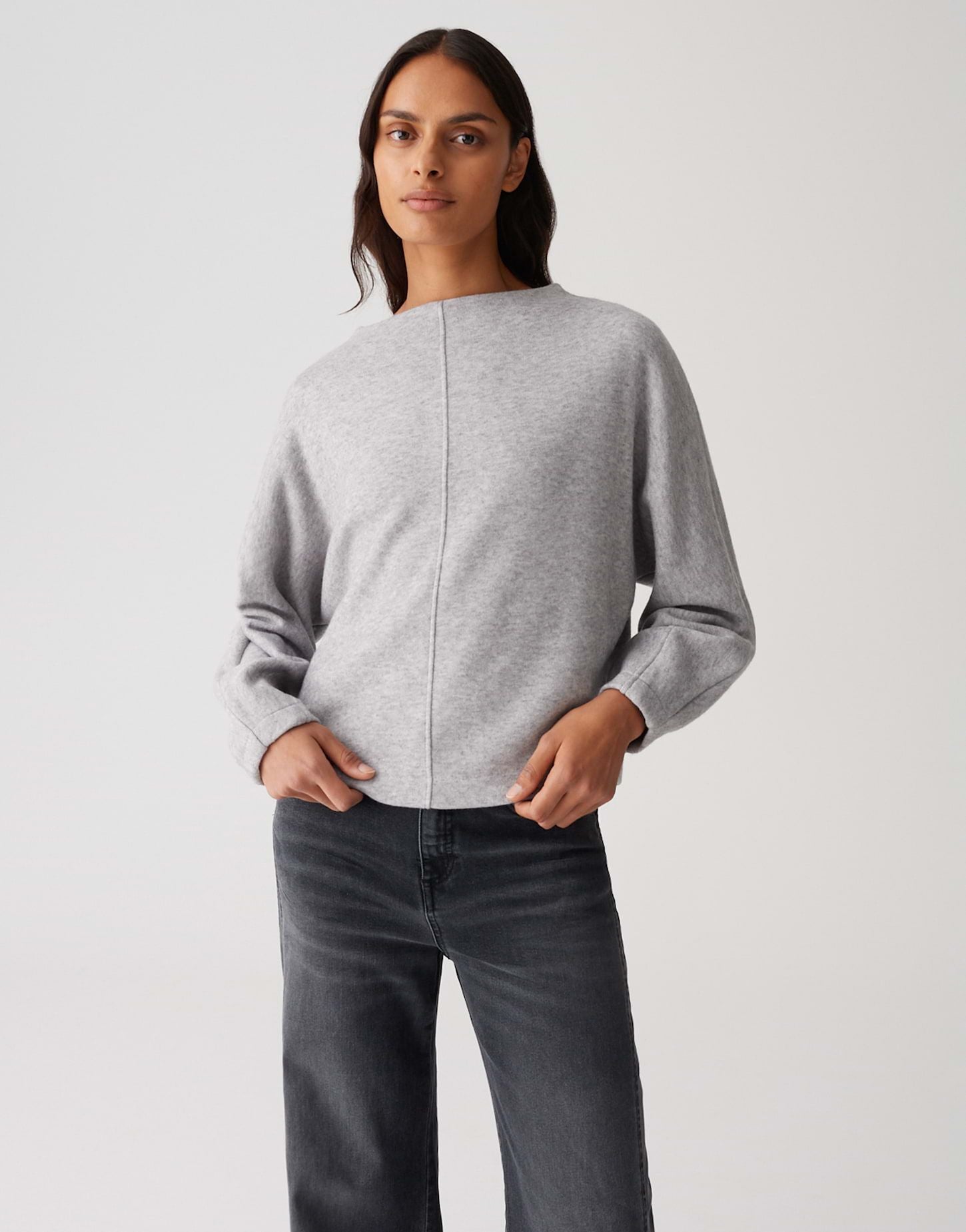 Opus Damen Shirt Gonnik grau