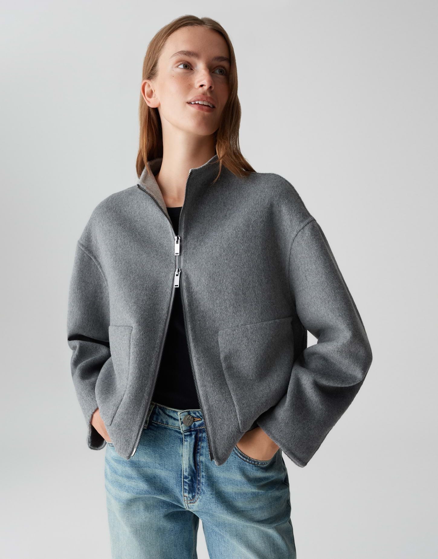 Opus Damen Jacke Helisa grau