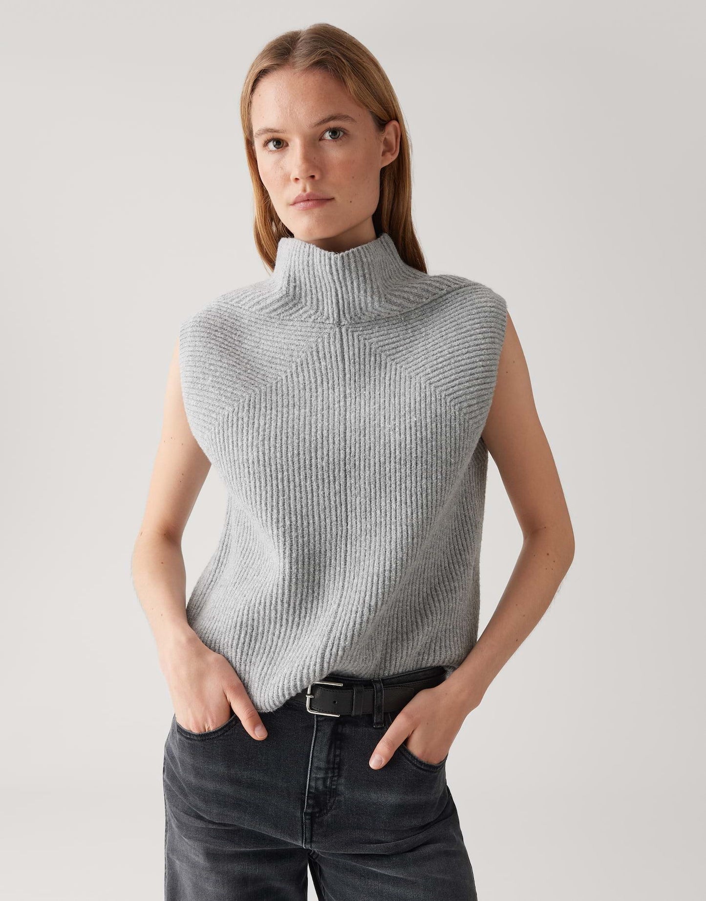 Opus Damen Strickweste grau