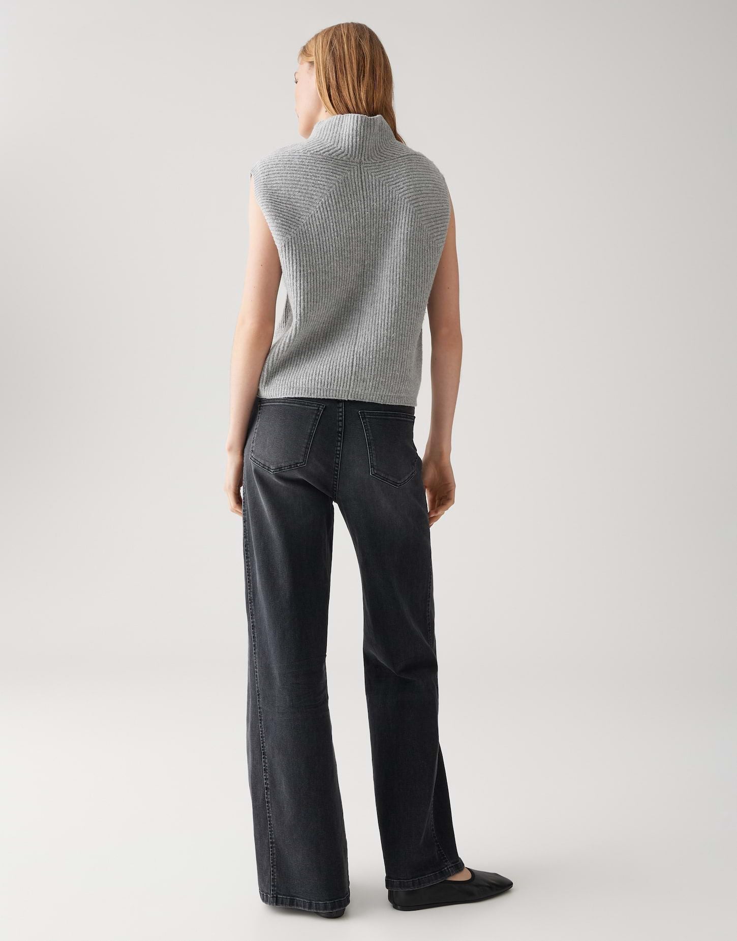 Opus Damen Strickweste grau