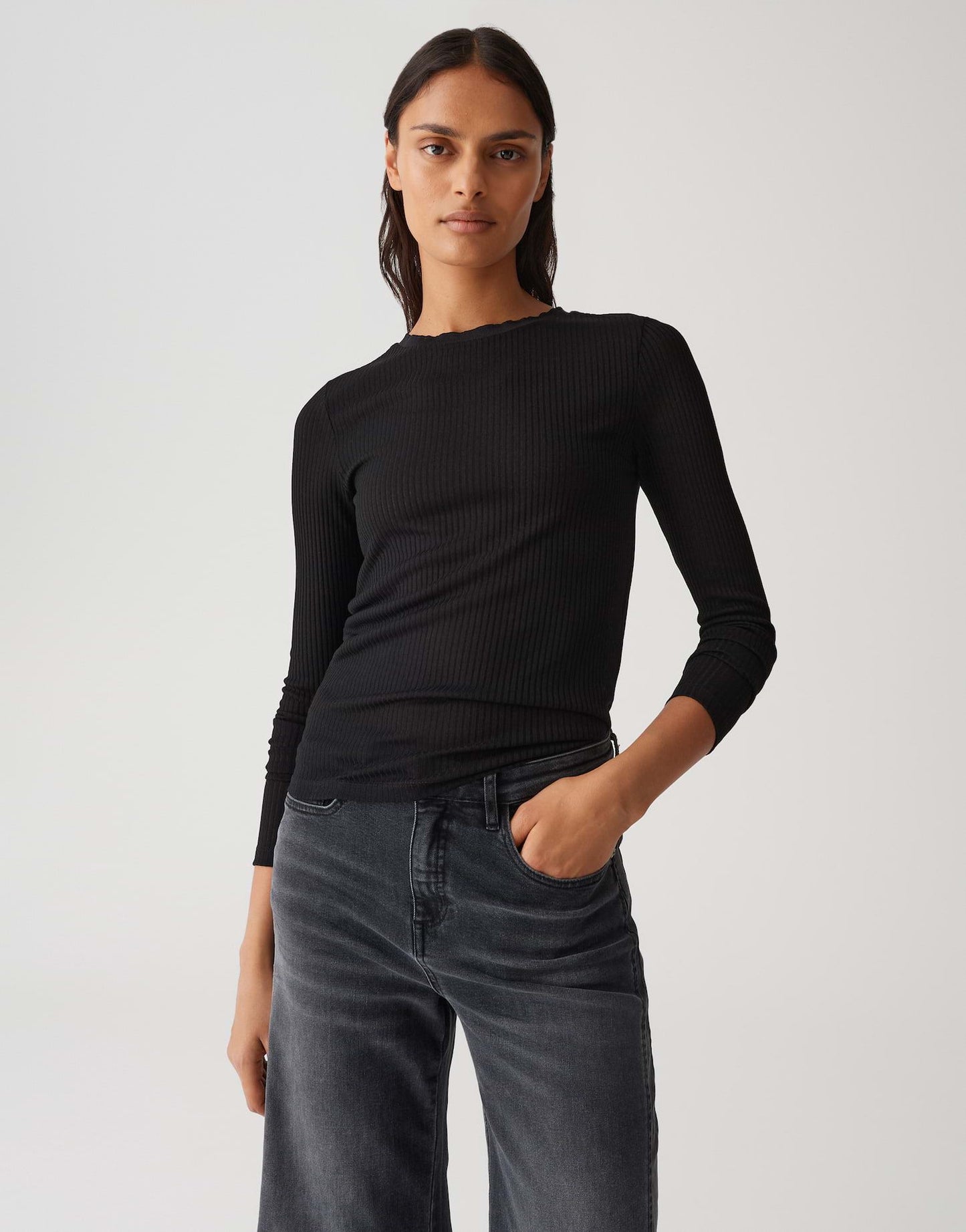 Opus Damen Shirt Sumelika schwarz