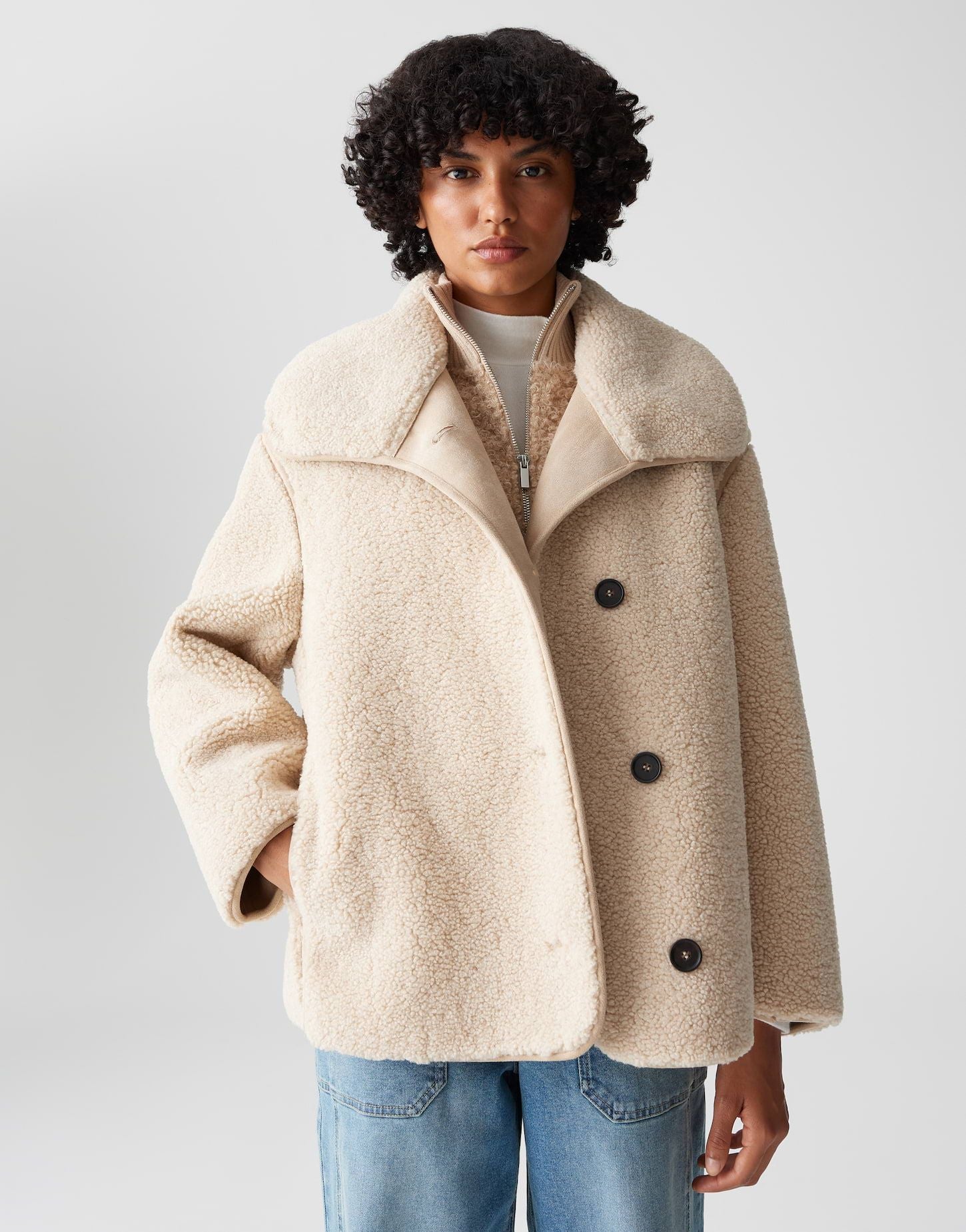 Opus Damen Jacke Hafine beige