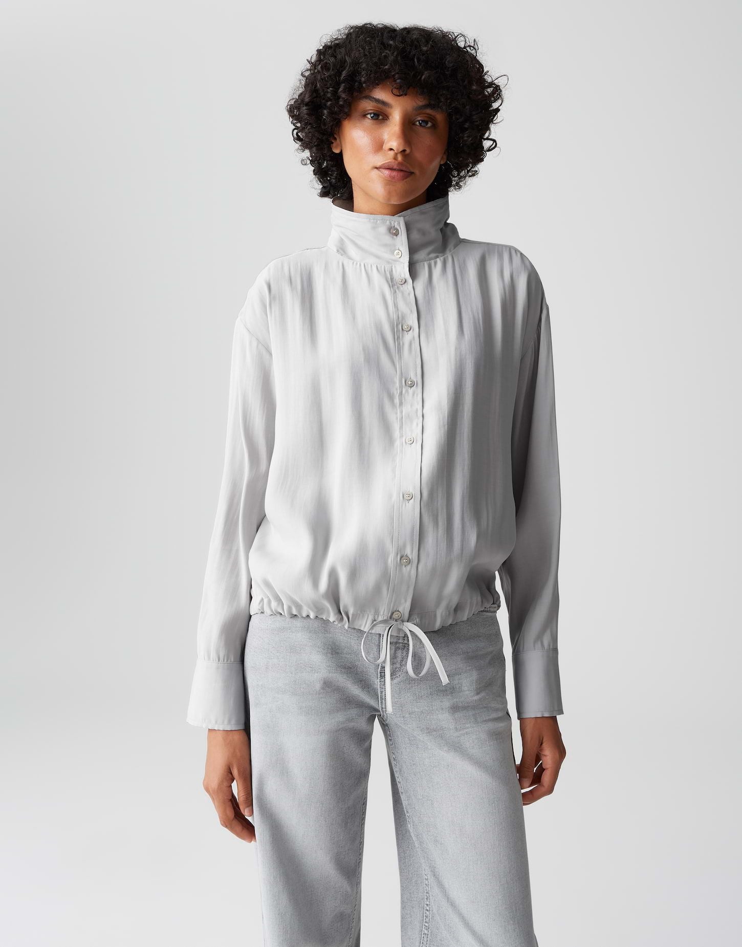 Opus Damen Bluse Fayra grau