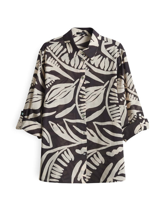 Opus Damen Bluse Fumine tropical braun