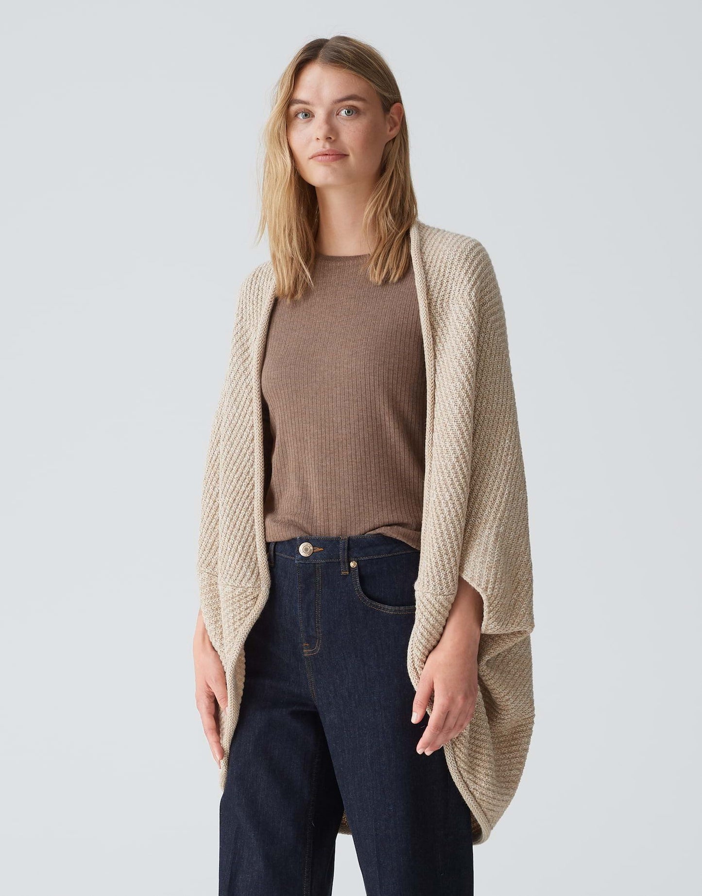 Opus Damen Cardigan Waffle Amaryllis