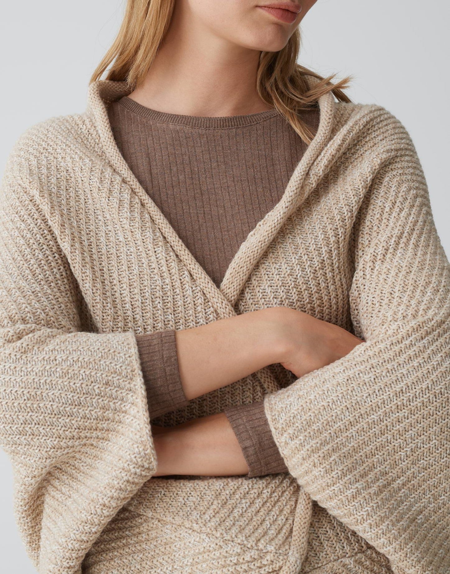 Opus Damen Cardigan Waffle Amaryllis