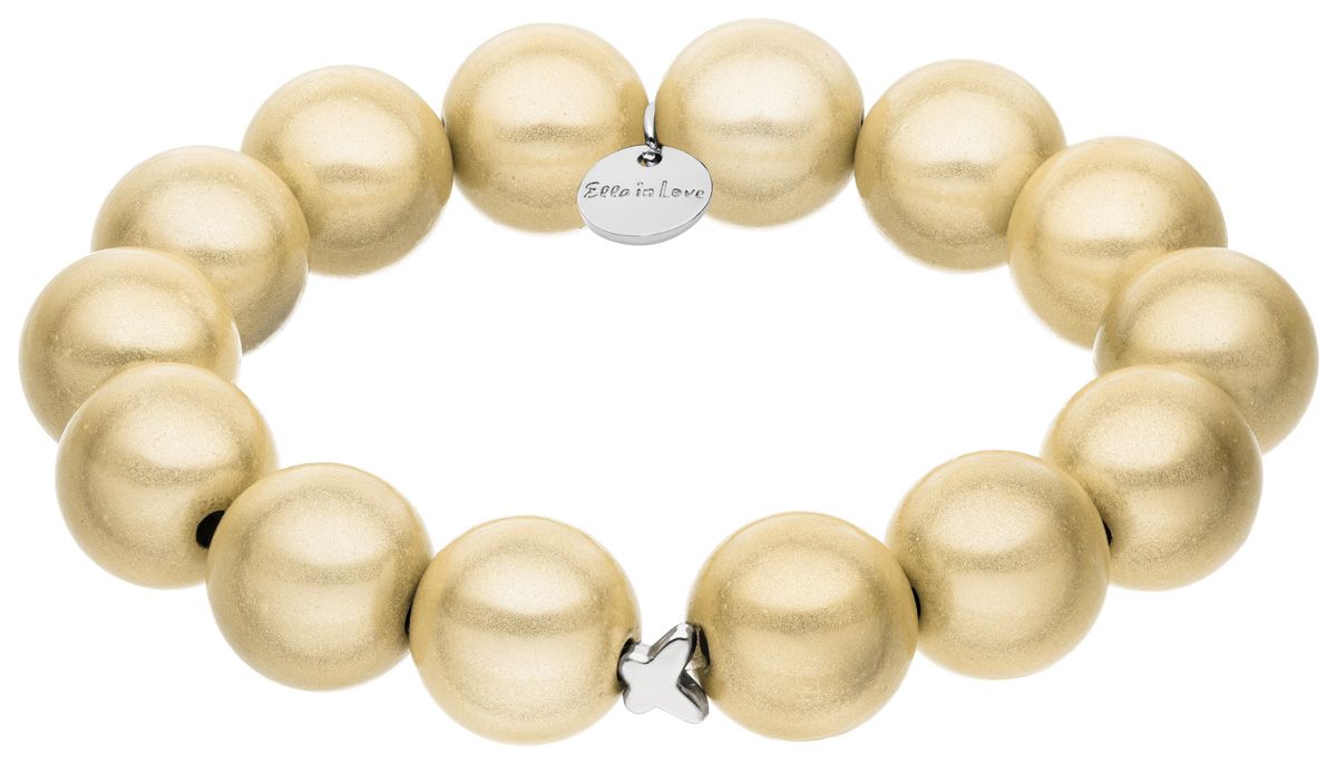 Ella in Love Damen Perlenarmband 14 mm gold