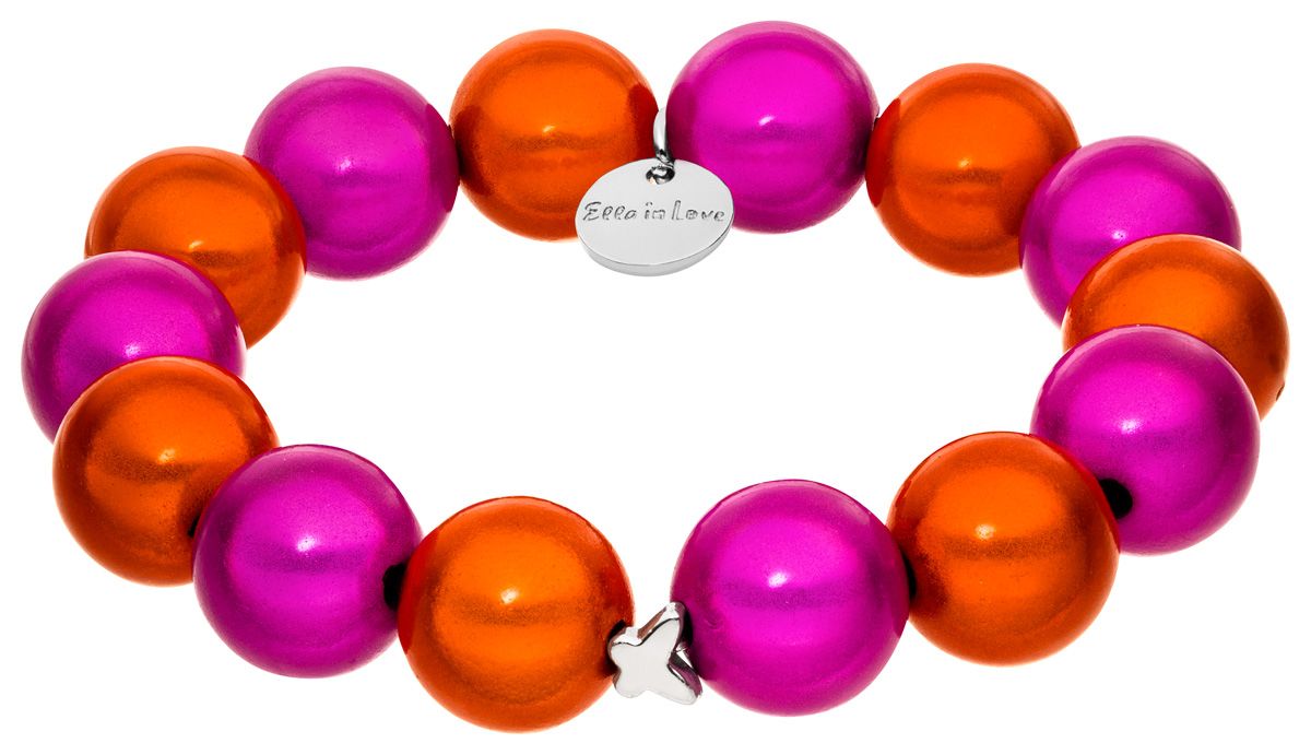 Ella in Love Damen Perlenarmband 14mm orange