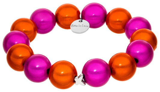 Ella in Love Damen Perlenarmband 14mm orange