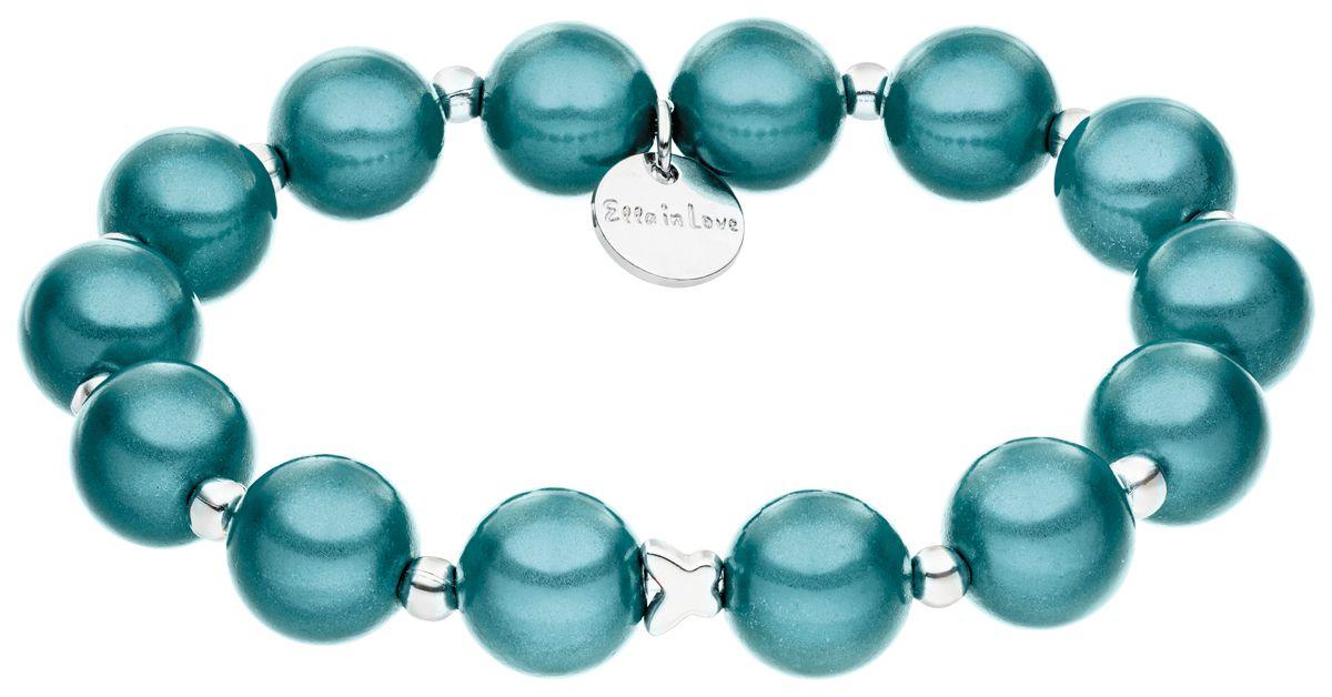 Ella in Love Damen Perlenarmband 12 mm blau