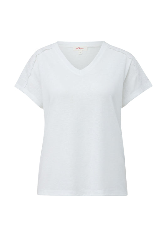 s. Oliver Damen T-Shirt weiß