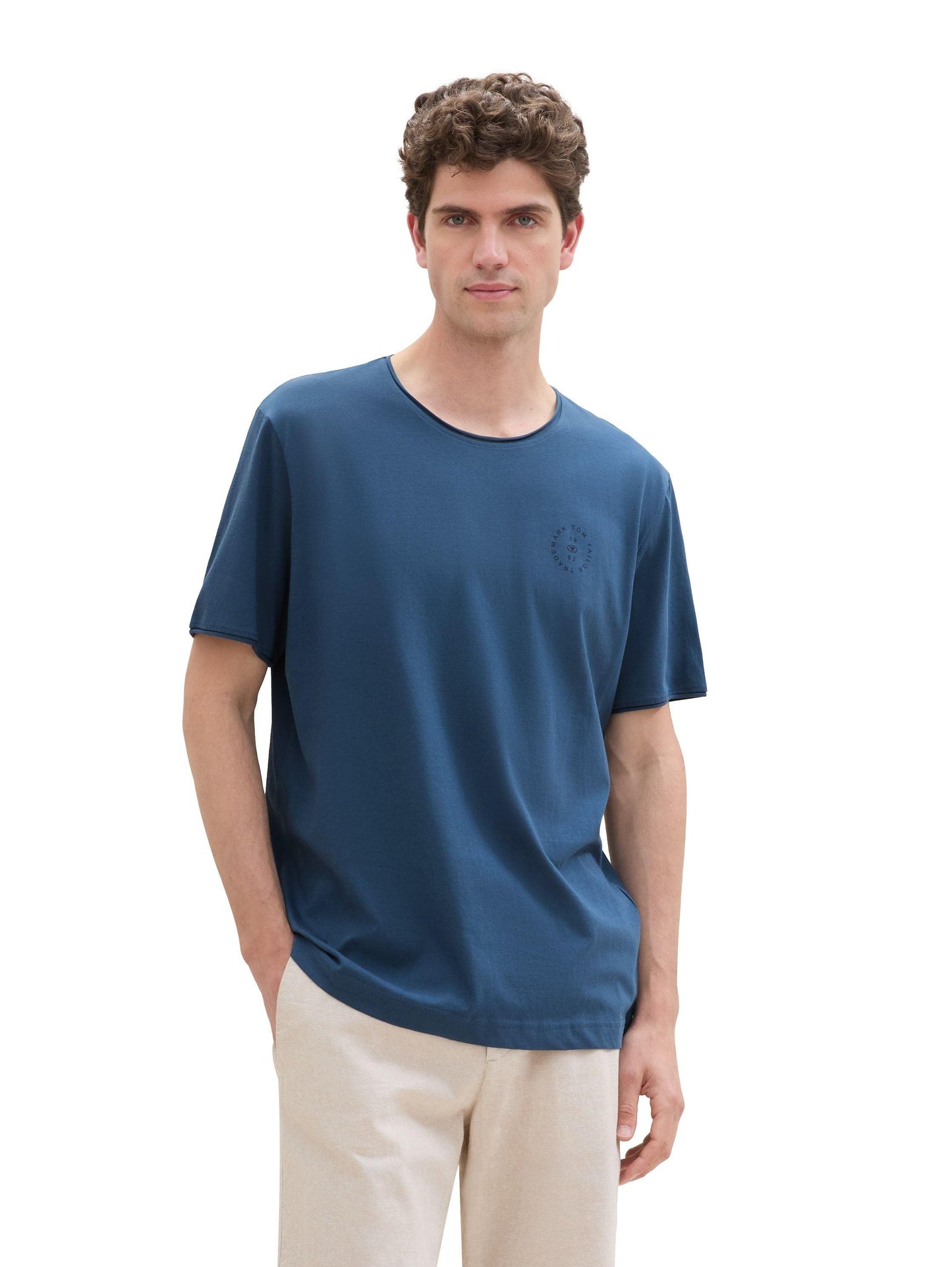 Tom Tailor Herren Basic T-Shirt mit Rundhalsausschnitt - Jaacks Fashion