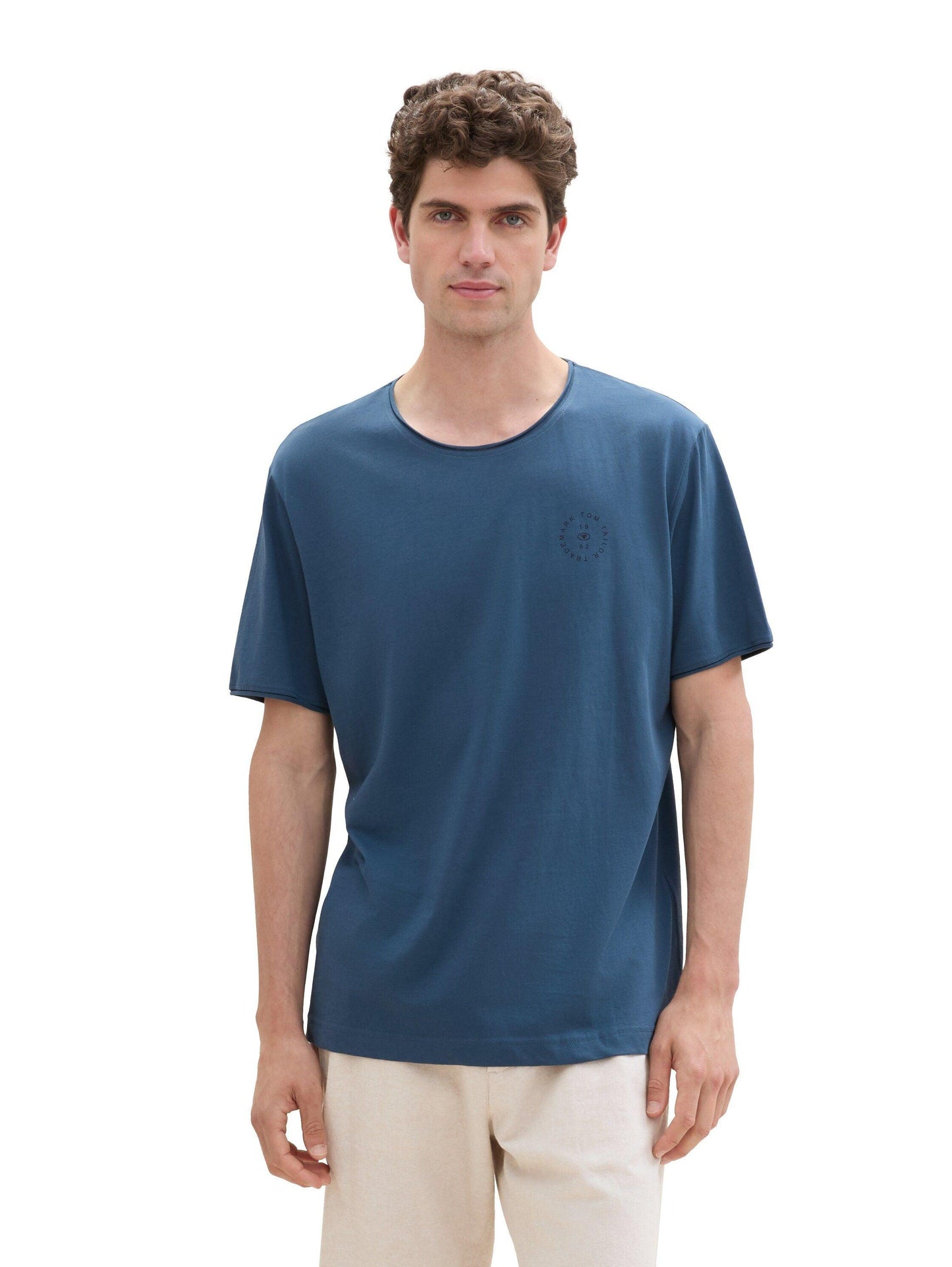 Tom Tailor Herren Basic T-Shirt mit Rundhalsausschnitt - Jaacks Fashion