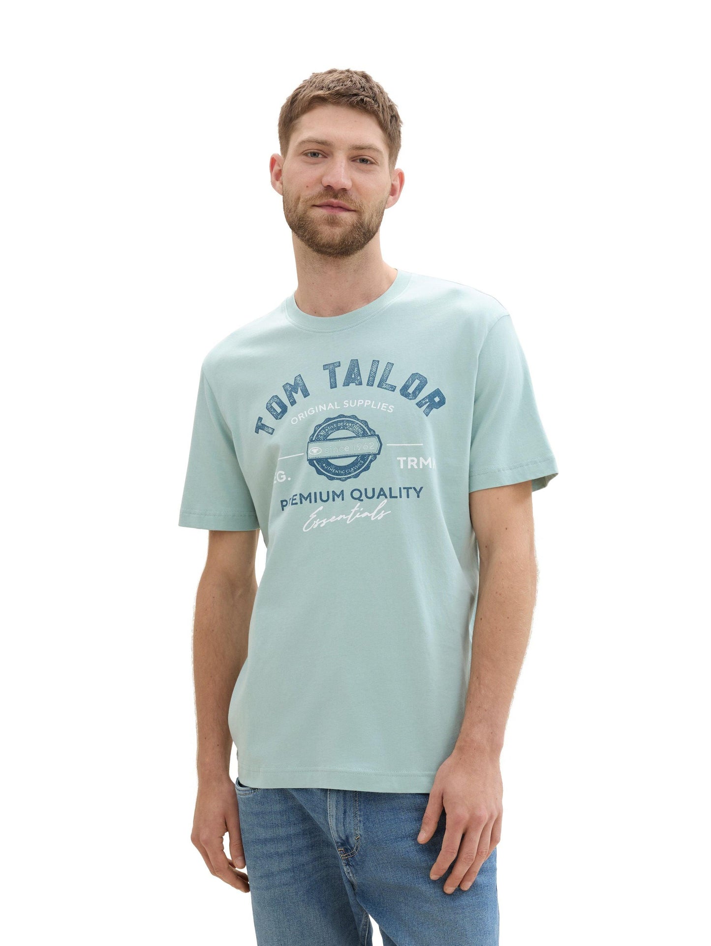 Tom Tailor Herren T-Shirt mit Logo Print - Jaacks Fashion