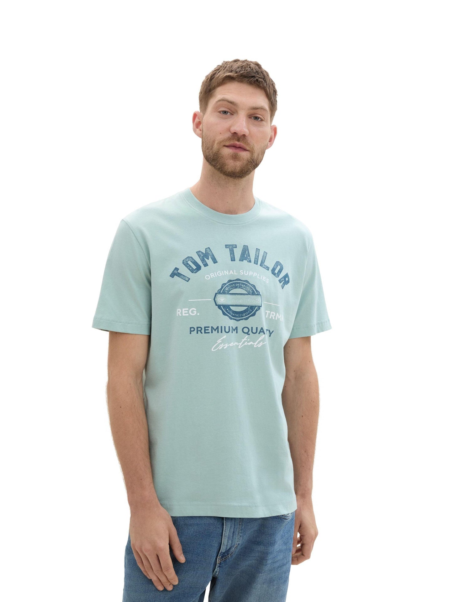 Tom Tailor Herren T-Shirt mit Logo Print - Jaacks Fashion