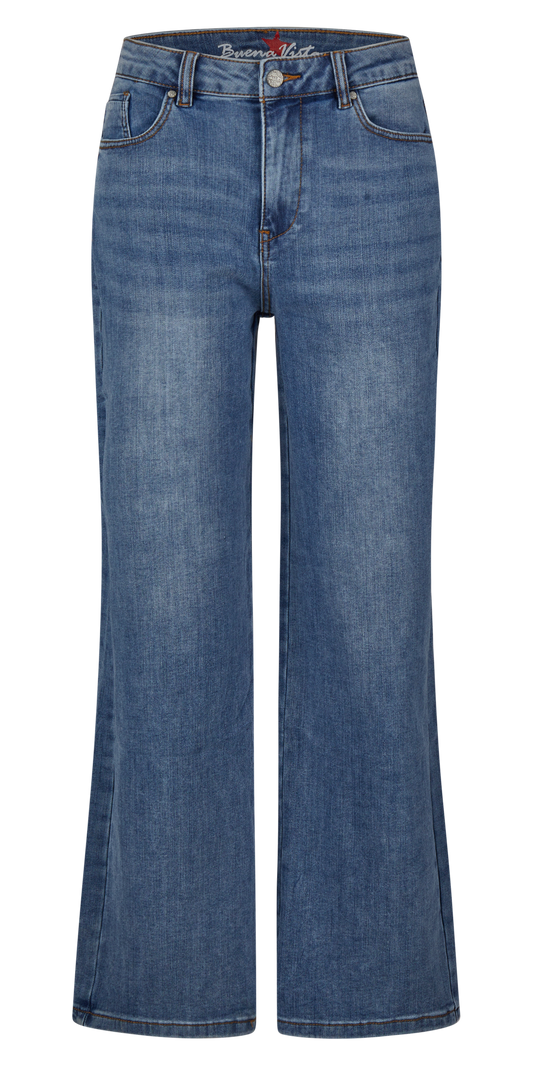 Buena Vista Damen Jeans Wide Leg stretch denim blau