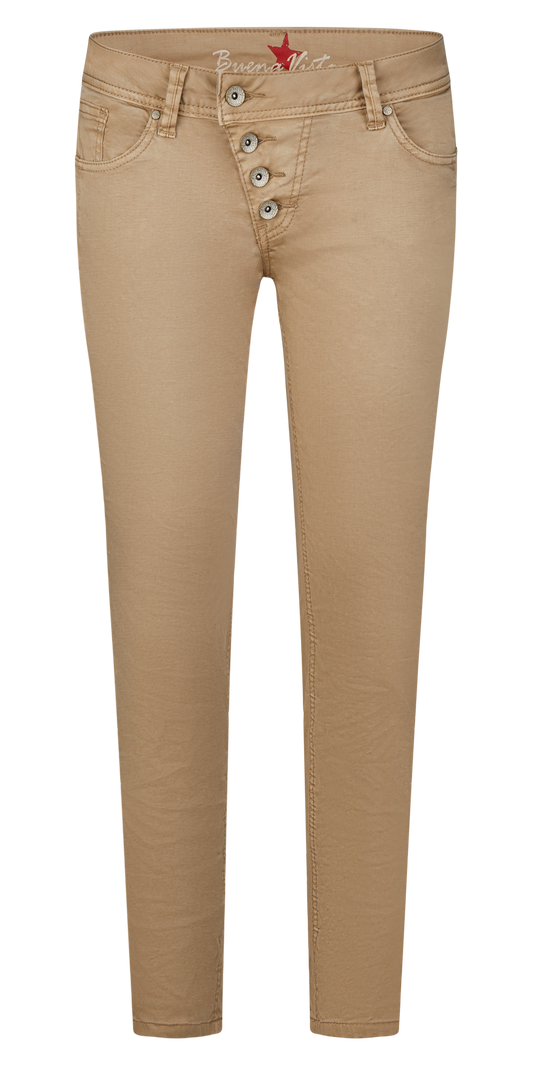 Buena Vista Damen Jeans Malibu 7/8 stretch twill beige