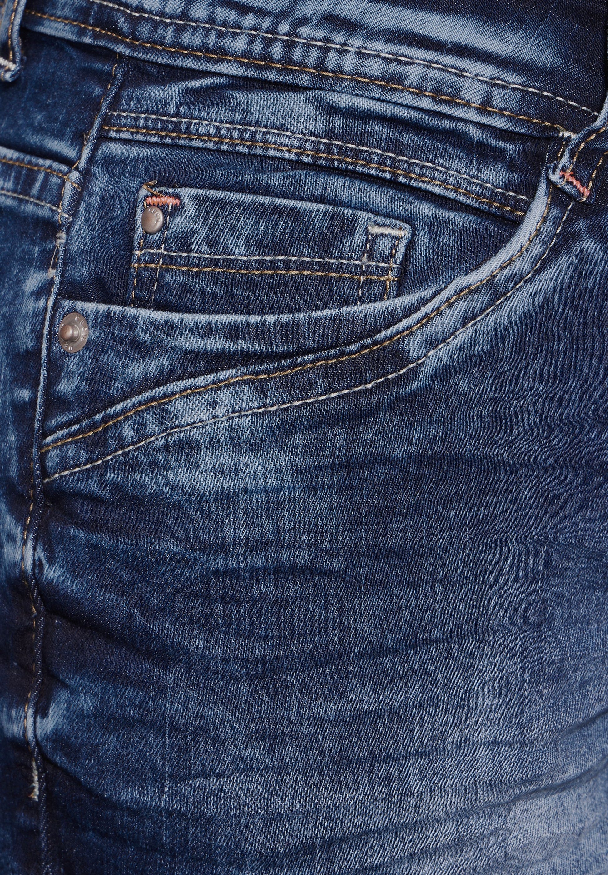 CECIL Damen Jeans im Casual Fit | B377687 in Blau blau