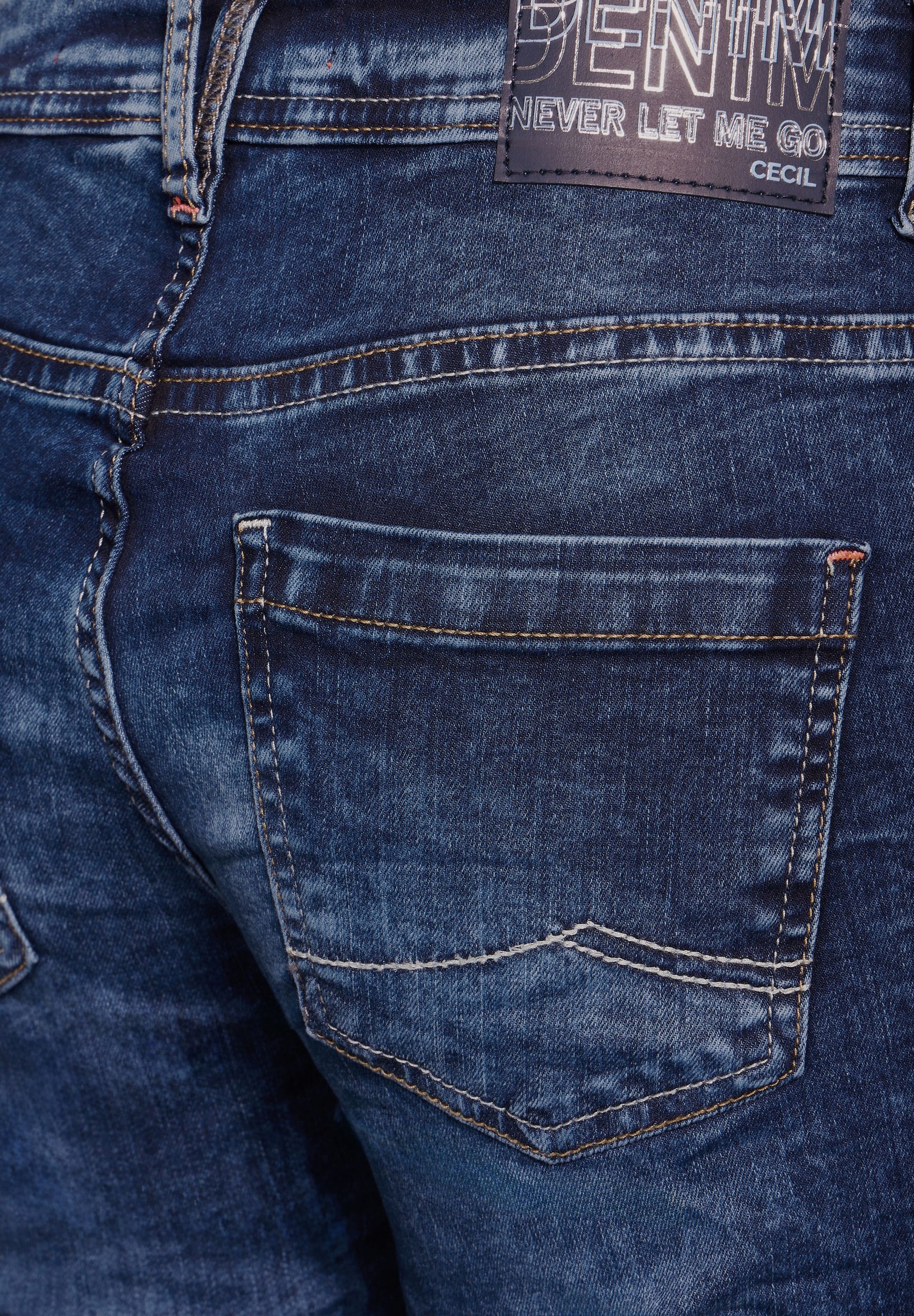 CECIL Damen Jeans im Casual Fit | B377687 in Blau blau