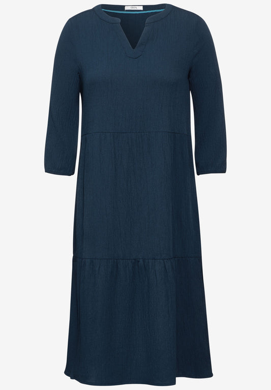 Cecil Damen Kleid mit Struktur XXL blau