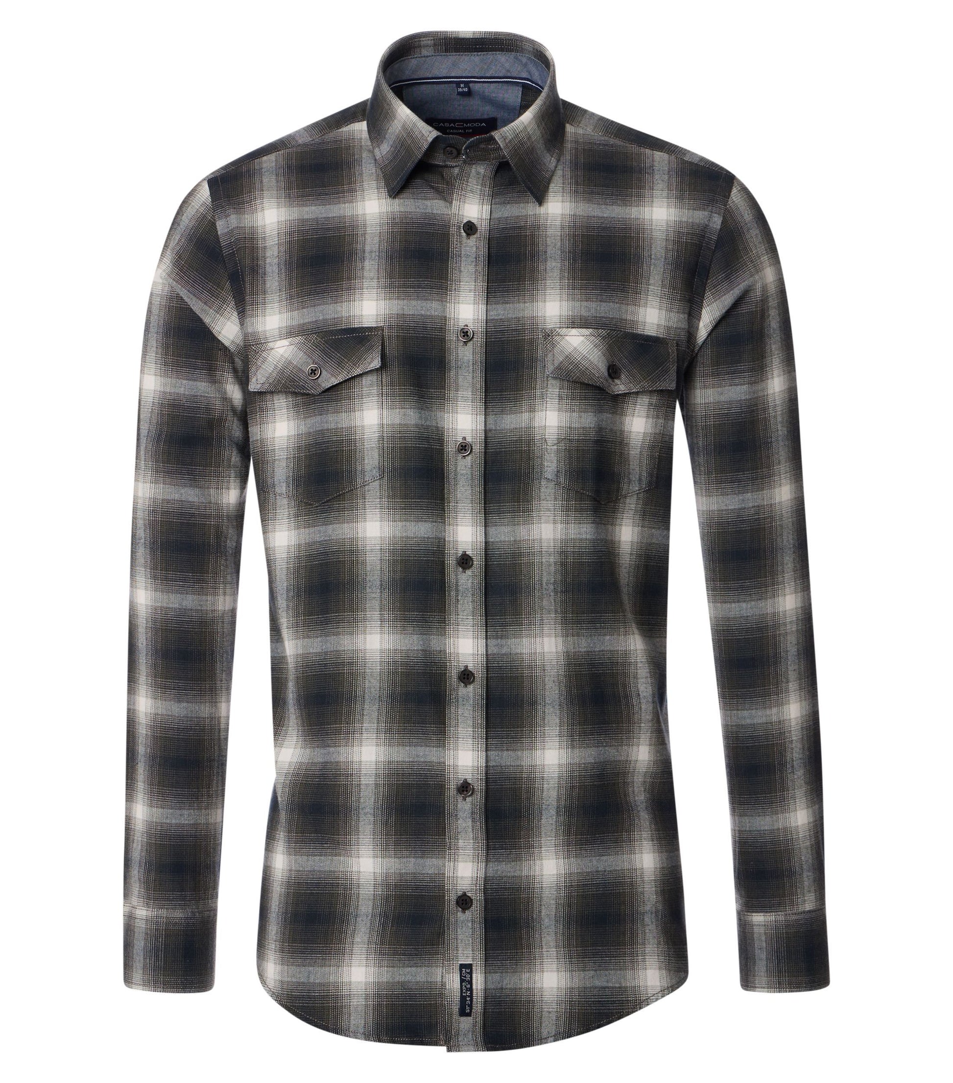 Casa Moda Herren Flanellhemd grün