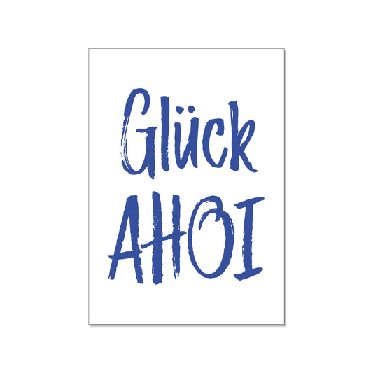 Postkarte quer, Glück Ahoi