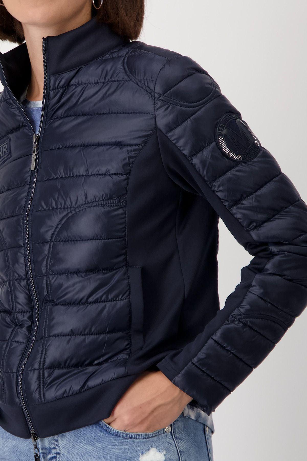 Monari Damen Steppjacke mit Neopren in Blau - Jaacks Fashion