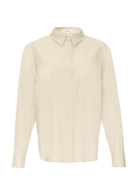 s. Oliver Damen Cordhemd beige