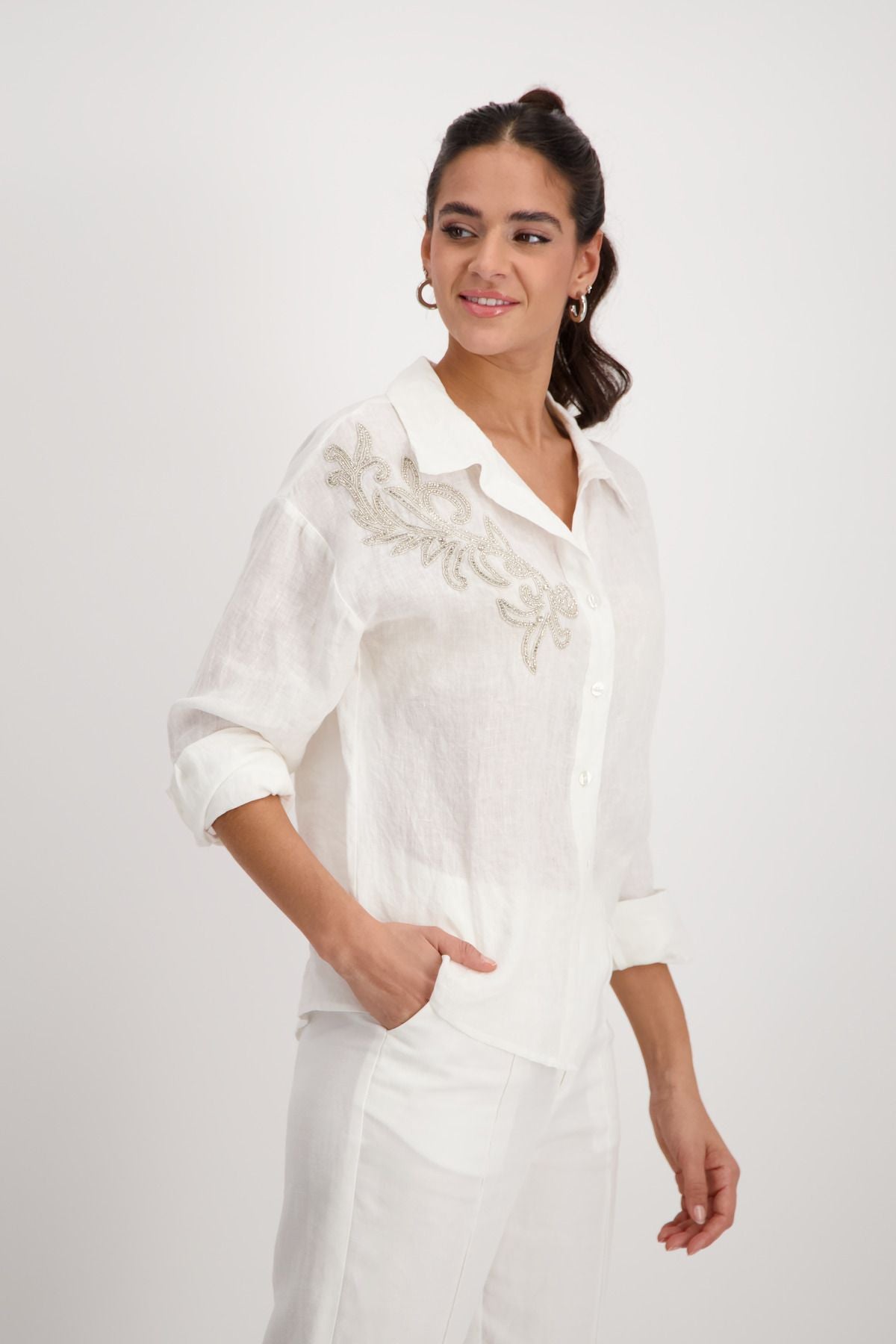 Monari Damen Bluse weiß