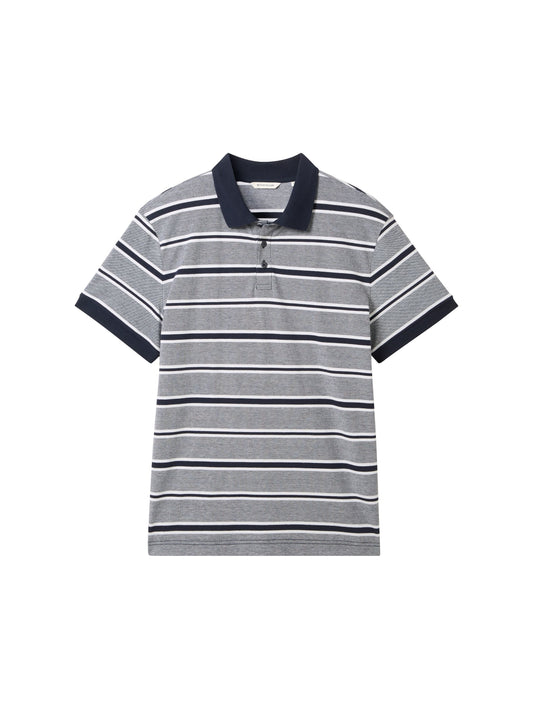 Tom Tailor Herren Poloshirt mit Streifenmuster