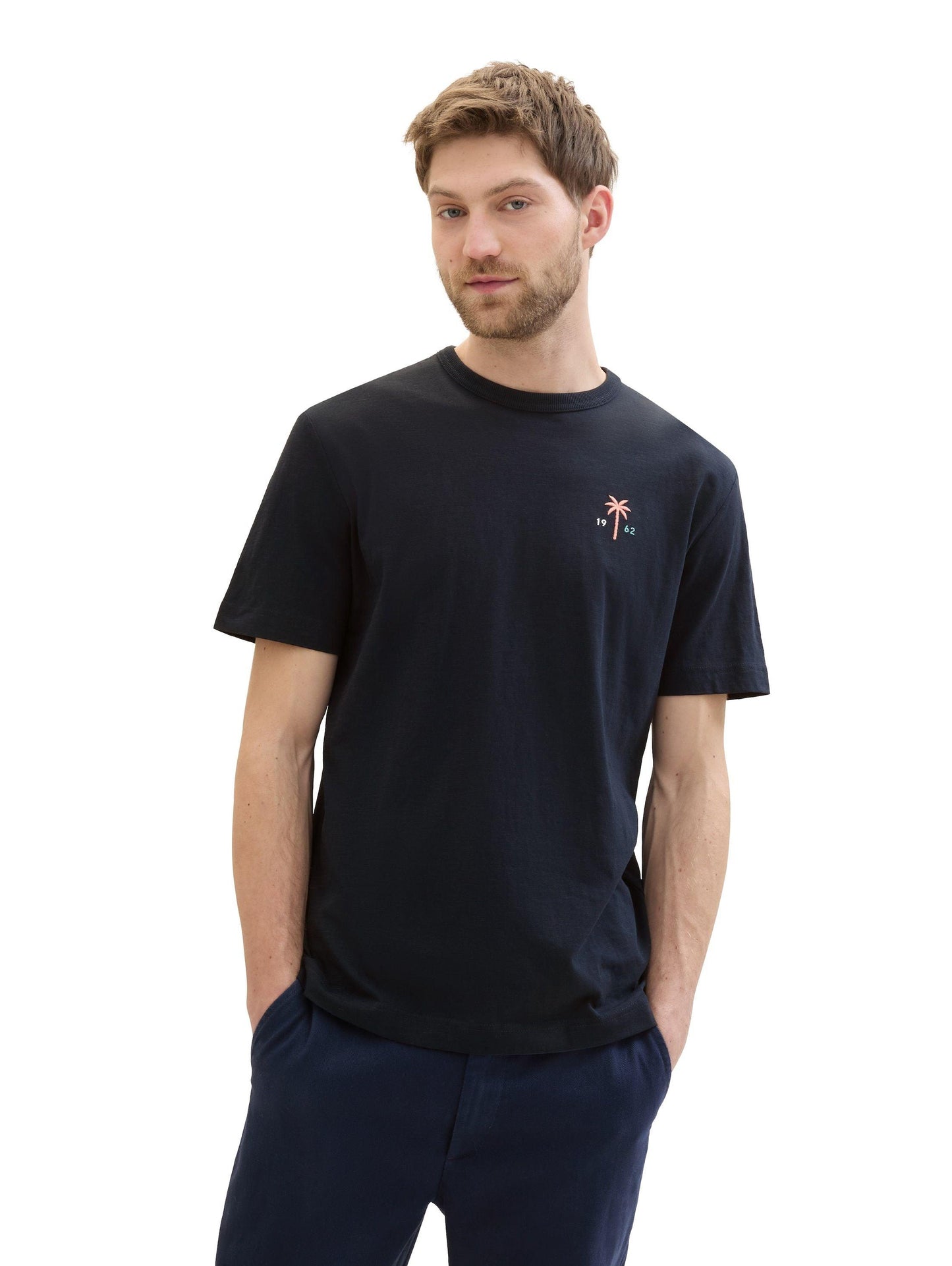 Tom Tailor Herren T-Shirt mit Bio-Baumwolle