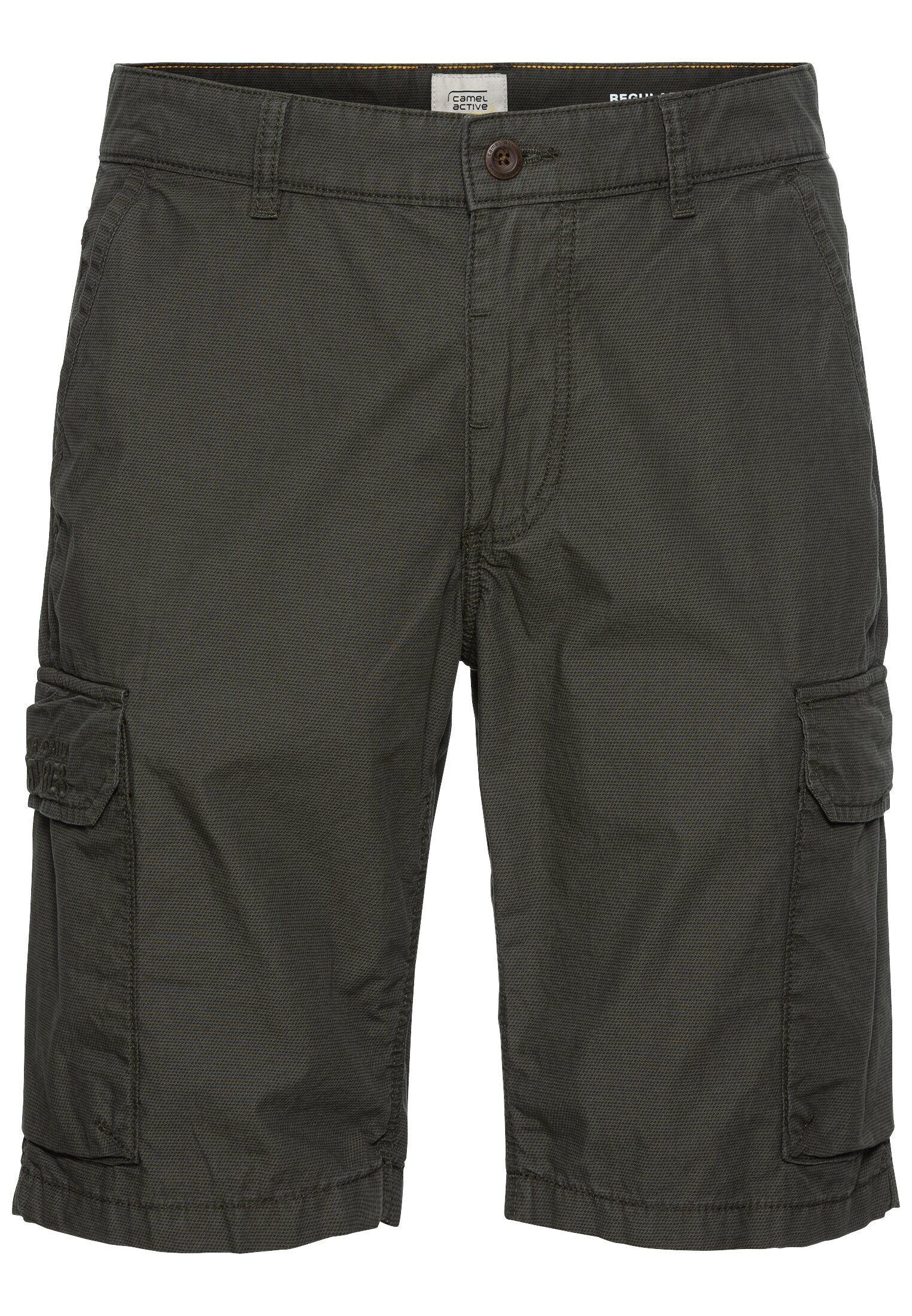 Camel Active Herren Regular Fit Cargo Shorts mit Minimal Print - Jaacks Fashion