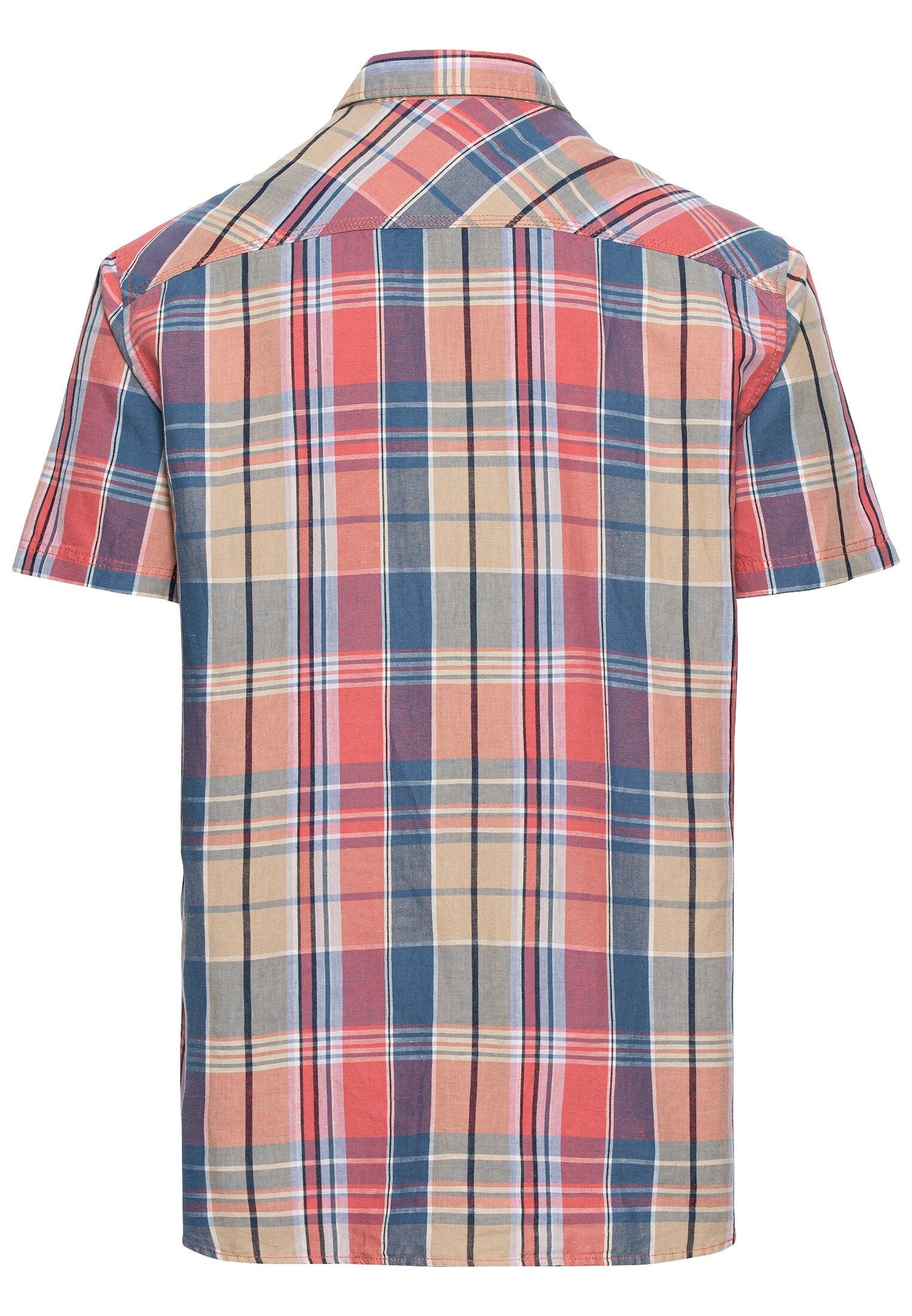 Camel Active Herren Karohemd aus Leinenmix rot