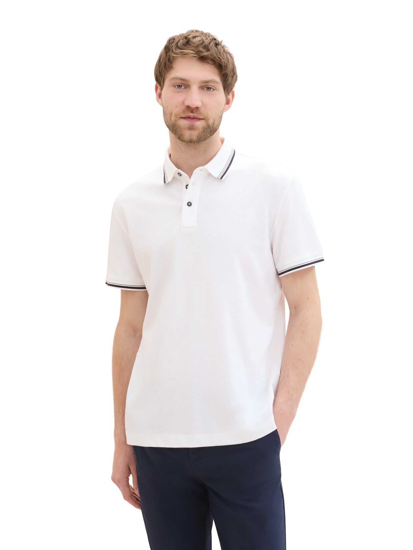 Tom Tailor Herren Poloshirt weiß