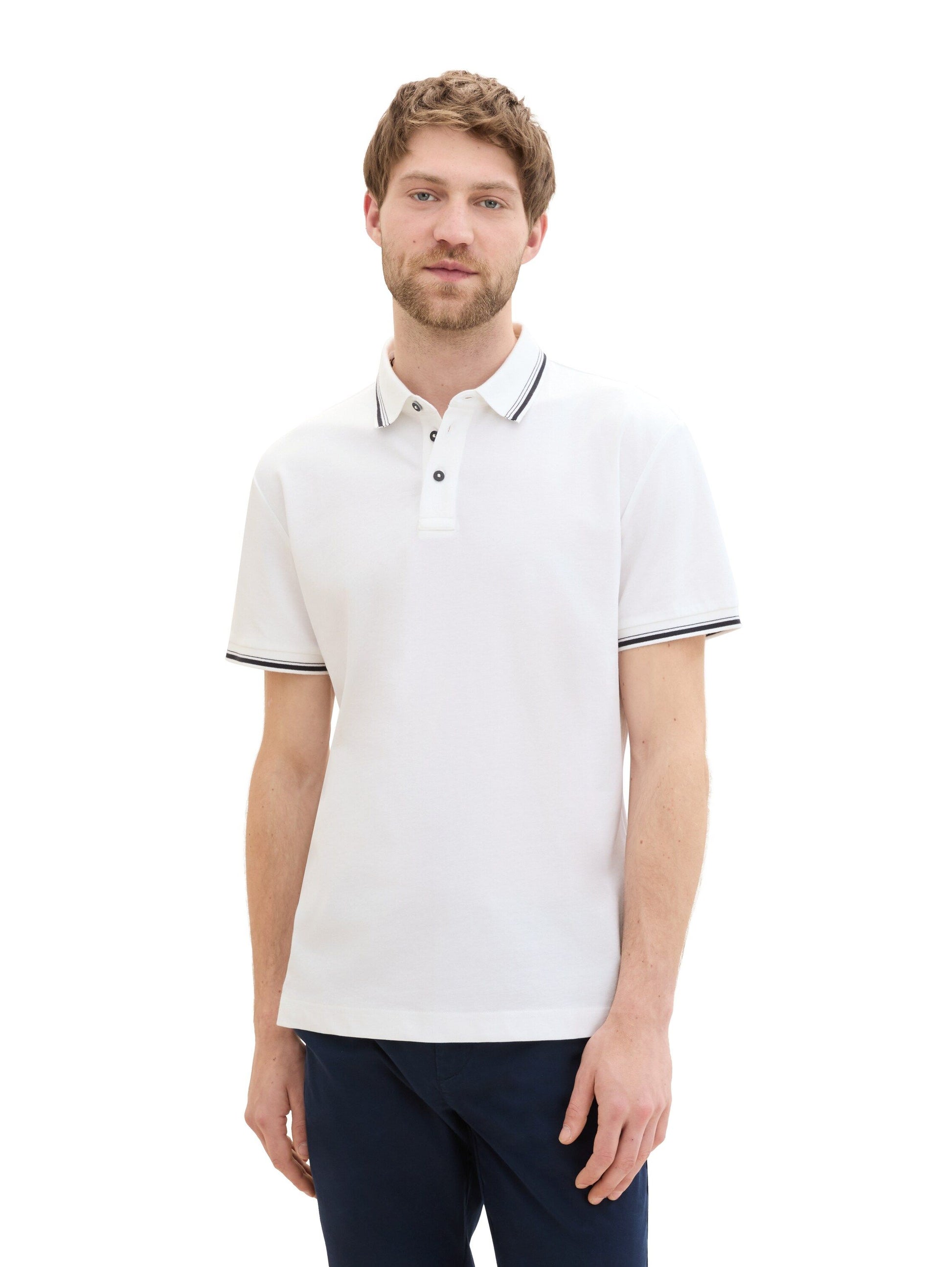 Tom Tailor Herren Poloshirt weiß