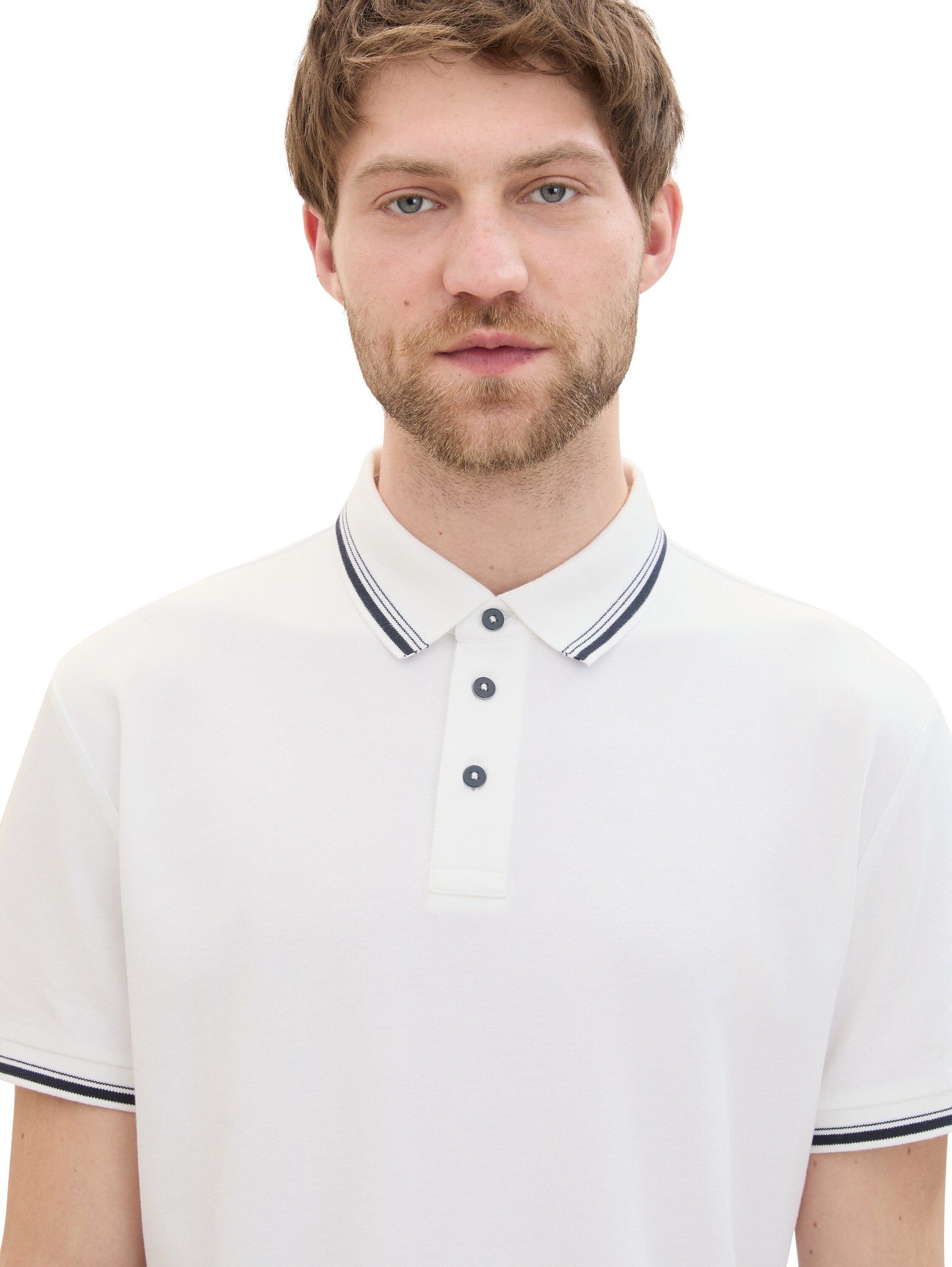 Tom Tailor Herren Poloshirt weiß