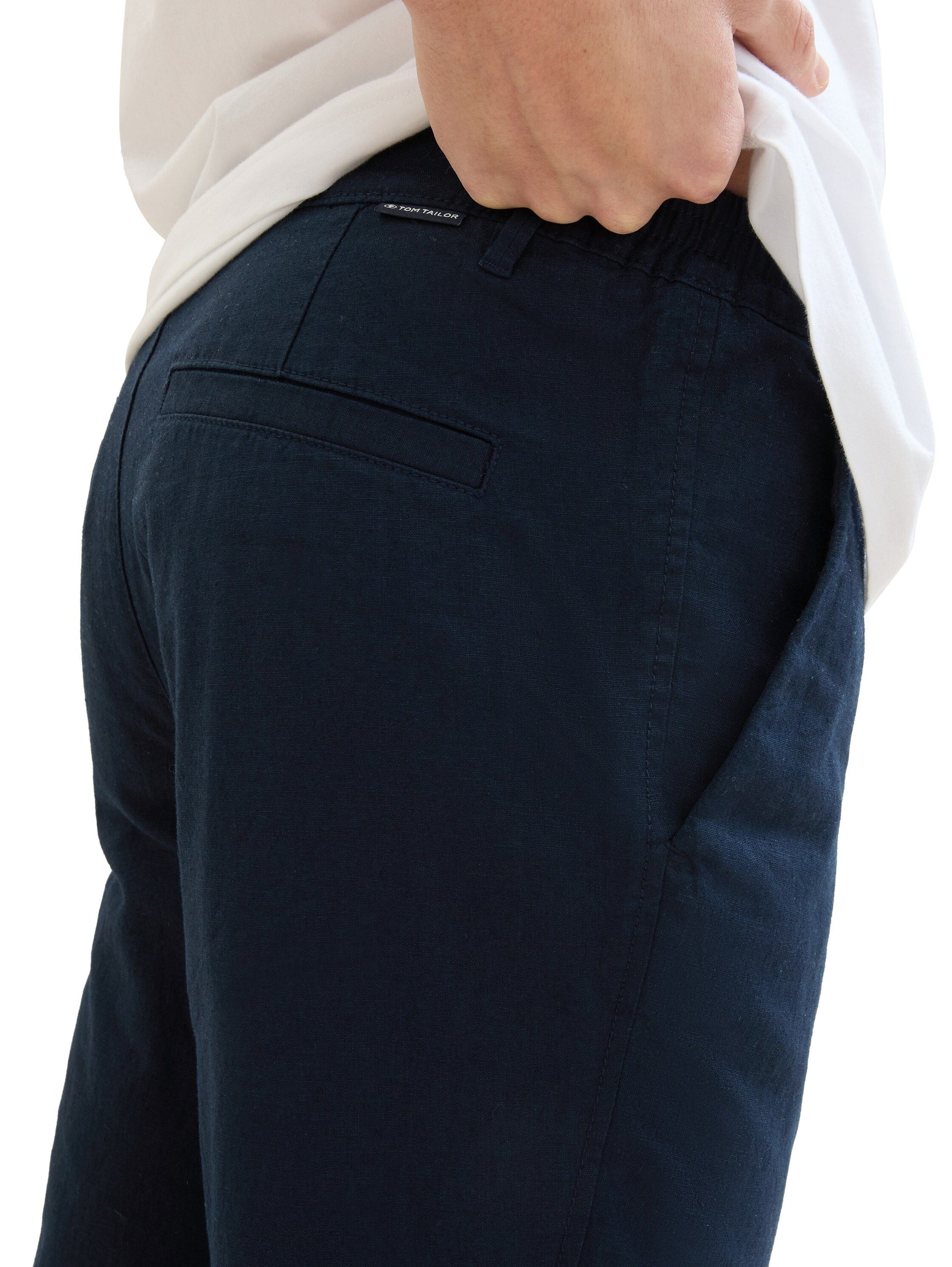 Tom Tailor Herren Chino Leinenhose blau