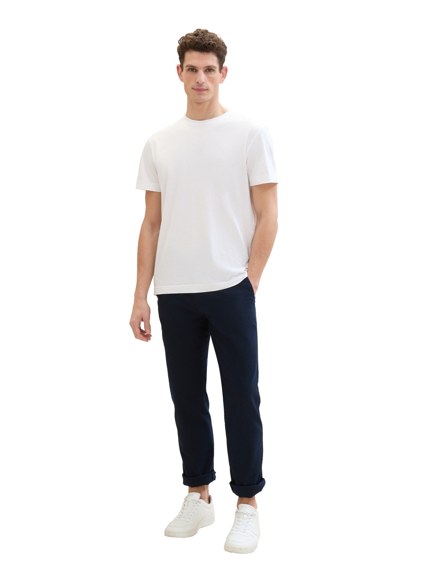 Tom Tailor Herren Chino Leinenhose blau