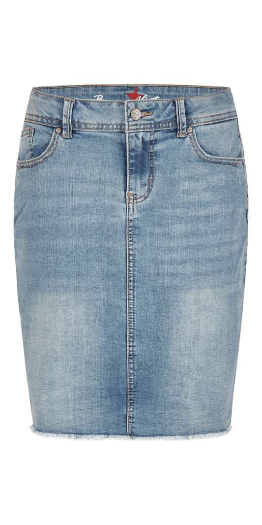 Buena Vista Damen Rock Malibu-Zip Skirt stretch denim blau